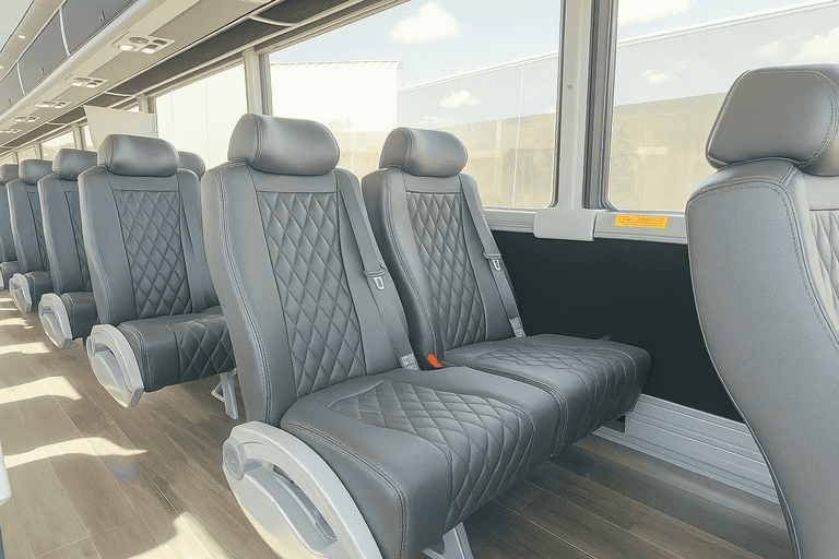 interior of Bolingbrook Coach Bus Service charter bus